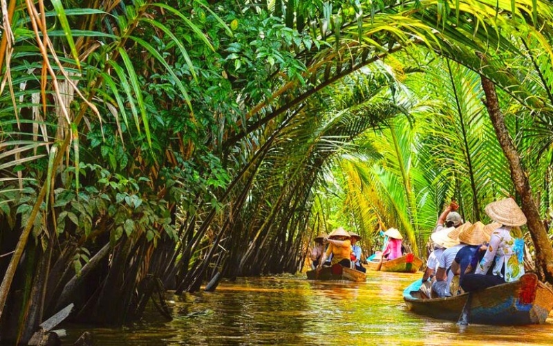 Balade en sampan sur les arroyos paisibles de Bên Tre